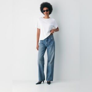 Denim Forum Blue Wide Leg Jeans